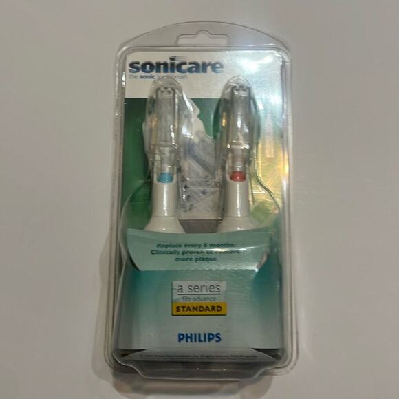 PHILIPS SONICARE A SERIES STANDARD REPLACEMENT NWT 2 BRUSH HEADS - Picture 2 of 6